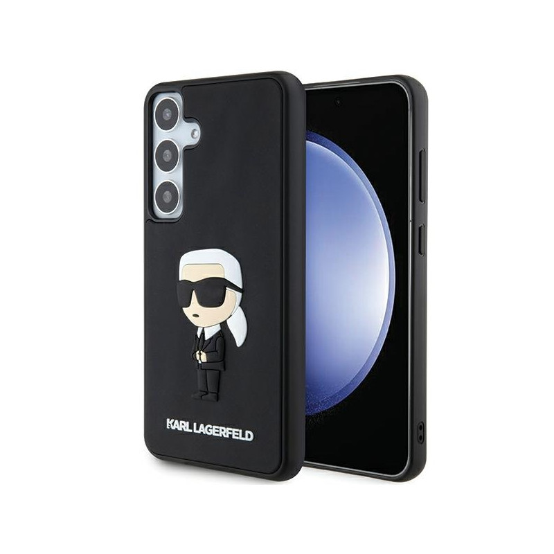 Karl Lagerfeld 3D Rubber Ikonik dėklas Samsung Galaxy S24+ - juodas