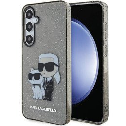 Karl Lagerfeld Glitter Karl&Choupette dėklas Samsung Galaxy S24+ - juodas