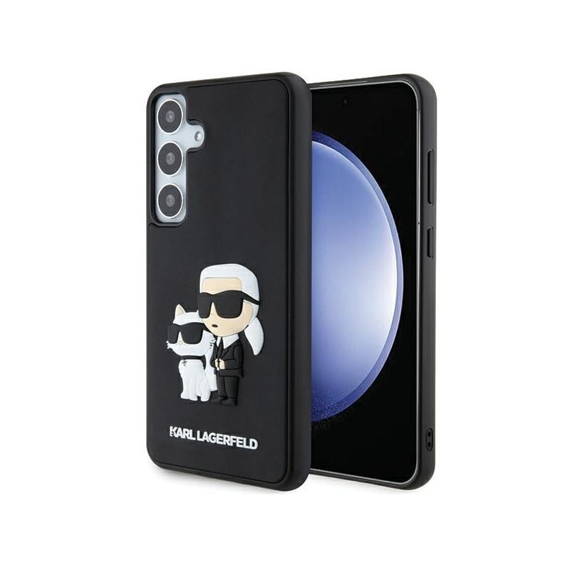Karl Lagerfeld 3D Rubber Karl&Choupette dėklas Samsung Galaxy S24 - juodas