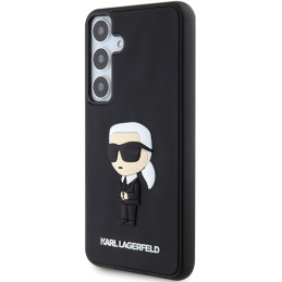 Karl Lagerfeld 3D Rubber Ikonik dėklas Samsung Galaxy S24 - juodas