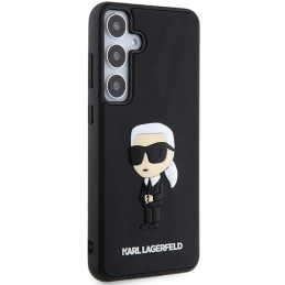 Karl Lagerfeld 3D Rubber Ikonik dėklas Samsung Galaxy S24 - juodas