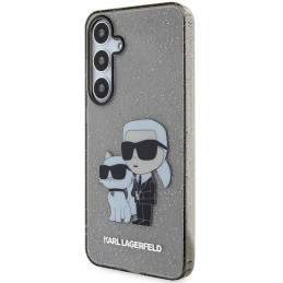 Karl Lagerfeld Glitter Karl&Choupette dėklas Samsung Galaxy S24 - juodas