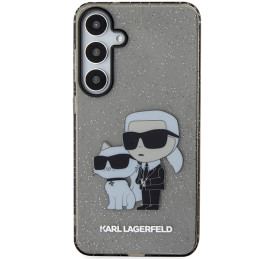 Karl Lagerfeld Glitter Karl&Choupette dėklas Samsung Galaxy S24 - juodas