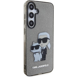 Karl Lagerfeld Glitter Karl&Choupette dėklas Samsung Galaxy S24 - juodas