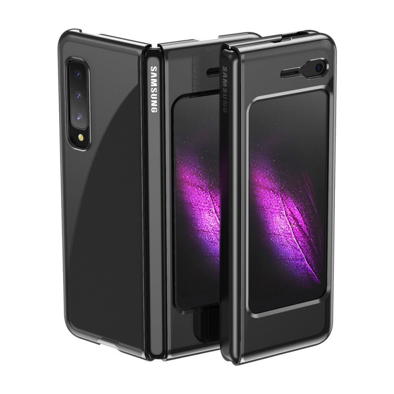 Plating Case kieto dėklo dangtelis su metaliniu rėmeliu, skirtas Samsung Galaxy Fold black