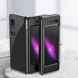 Plating Case kieto dėklo dangtelis su metaliniu rėmeliu, skirtas Samsung Galaxy Fold black