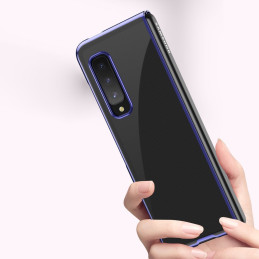 Plating Case kieto dėklo dangtelis su metaliniu rėmeliu, skirtas Samsung Galaxy Fold black