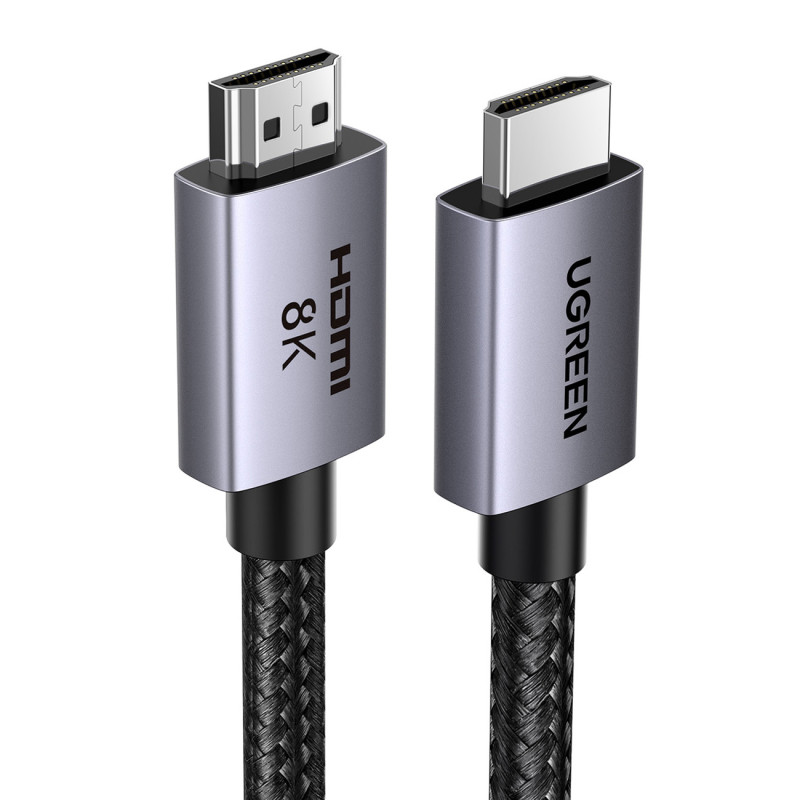 Ugreen HD171 25908 kabelis su HDMI 2.1 8K jungtimis, sertifikuota 1 m - pilka