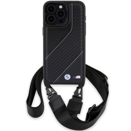 BMW M Edition Carbon Stripe & Strap dėklas iPhone 15 Pro - juodas
