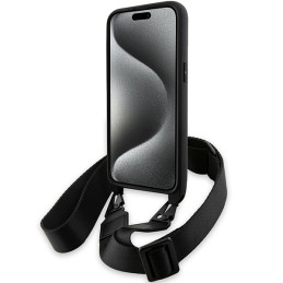BMW M Edition Carbon Stripe & Strap dėklas iPhone 15 Pro - juodas