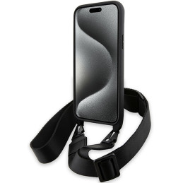 BMW M Edition Carbon Stripe & Strap dėklas iPhone 15 Plus / 14 Plus - juodas