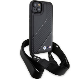 BMW M Edition Carbon Stripe & Strap dėklas, skirtas iPhone 15 / 14 / 13 - juodas