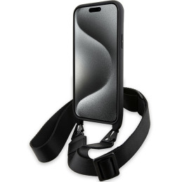BMW M Edition Carbon Tricolor Lines & Strap dėklas iPhone 15 / 14 / 13 - juodas