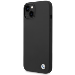BMW Silicone Metal Logo dėklas iPhone 15 / 14 / 13 - juodas