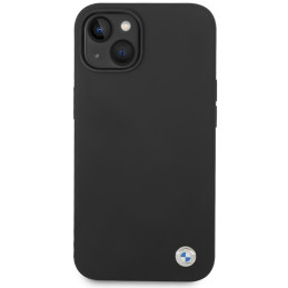 BMW Silicone Metal Logo dėklas iPhone 15 / 14 / 13 - juodas