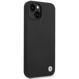 BMW Silicone Metal Logo dėklas iPhone 15 / 14 / 13 - juodas