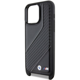 BMW M Edition Carbon Stripe & Strap dėklas iPhone 15 Pro Max - juodas