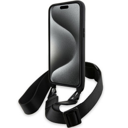 BMW M Edition Carbon Tricolor Lines & Strap dėklas iPhone 15 Pro Max - juodas