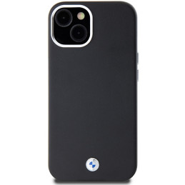 BMW Signature Wrapped Metal MagSafe dėklas, skirtas iPhone 14/ 15/ 13 – juodas