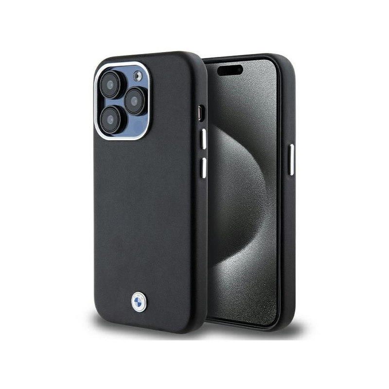 BMW Signature Wrapped Metal MagSafe dėklas iPhone 14 Pro Max - juodas