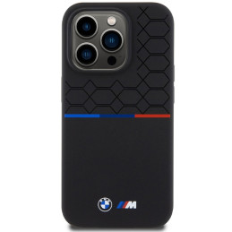 BMW M Silicone Pattern MagSafe dėklas iPhone 15 Pro - juodas