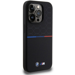 BMW M Silicone Pattern MagSafe dėklas iPhone 15 Pro - juodas