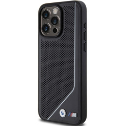 BMW Perforated Twisted Line MagSafe dėklas iPhone 15 Pro - juodas