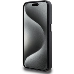 BMW Signature Wrapped Metal MagSafe dėklas iPhone 15 Pro - juodas