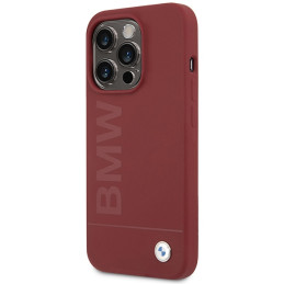 BMW Silicone Big Logo MagSafe dėklas iPhone 15 Pro - raudonas