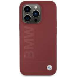 BMW Silicone Big Logo MagSafe dėklas iPhone 15 Pro - raudonas