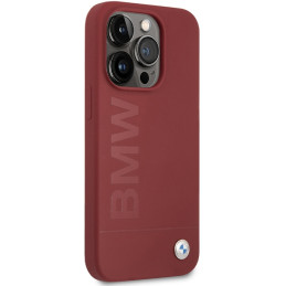 BMW Silicone Big Logo MagSafe dėklas iPhone 15 Pro - raudonas