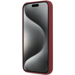 BMW Silicone Big Logo MagSafe dėklas iPhone 15 Pro - raudonas
