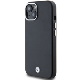 BMW Signature Wrapped Metal MagSafe dėklas, skirtas iPhone 15 Plus / 14 Plus - juodas