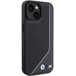 BMW perforuotas Twisted Line MagSafe dėklas iPhone 15 / 14 / 13 - juodas