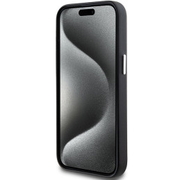 BMW Signature Wrapped Metal MagSafe dėklas, skirtas iPhone 15/ 14/ 13 – juodas