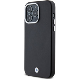BMW Signature Wrapped Metal MagSafe dėklas, skirtas iPhone 15 Pro Max - juodas