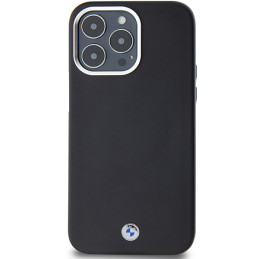BMW Signature Wrapped Metal MagSafe dėklas, skirtas iPhone 15 Pro Max - juodas