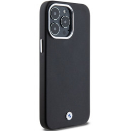 BMW Signature Wrapped Metal MagSafe dėklas, skirtas iPhone 15 Pro Max - juodas