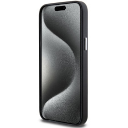 BMW Signature Wrapped Metal MagSafe dėklas, skirtas iPhone 15 Pro Max - juodas