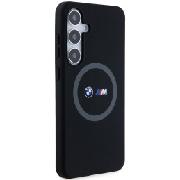 BMW M Silicone Printed Ring MagSafe dėklas Samsung Galaxy S24+ - juodas