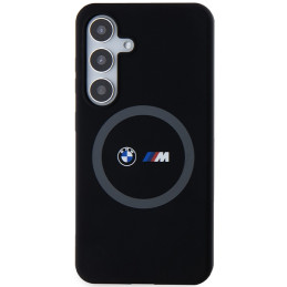 BMW M Silicone Printed Ring MagSafe dėklas Samsung Galaxy S24 - juodas