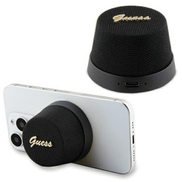 Guess Magnetic Script Metalinė Bluetooth kolonėlė – juoda