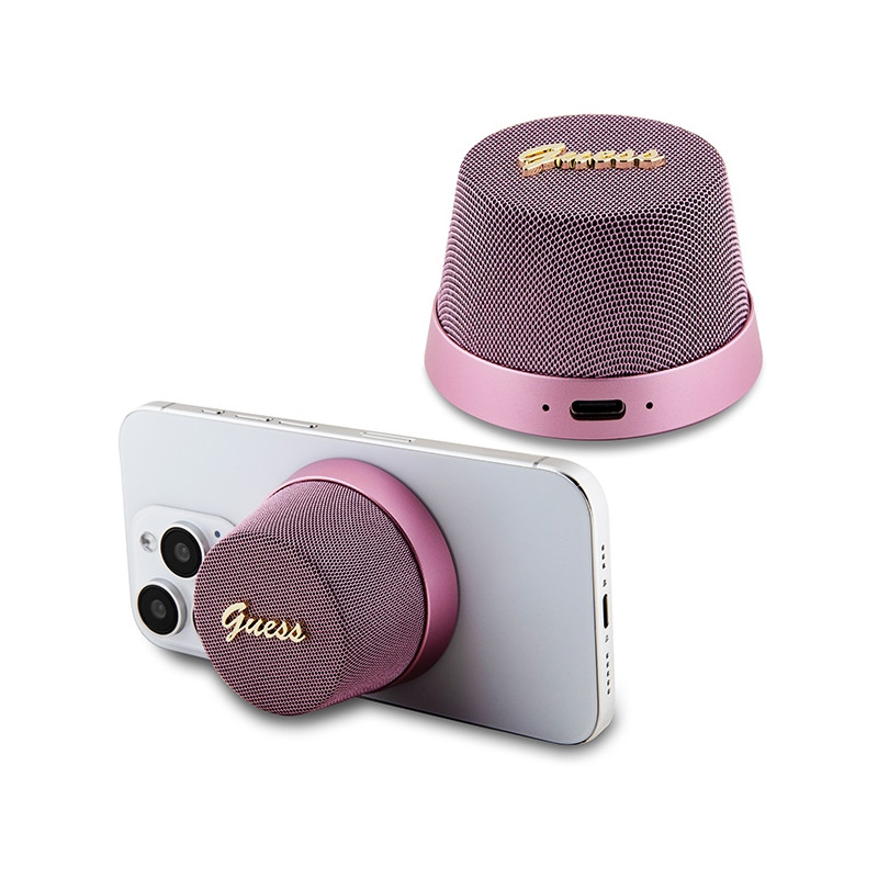 Guess Magnetic Script Metalinė Bluetooth kolonėlė – rožinė
