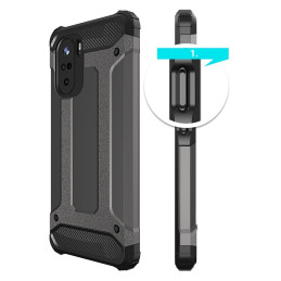 Hybrid Armor šarvuotas hibridinis dėklo dangtelis skirtas Xiaomi Redmi K40 Pro+ / K40 Pro / K40 / Poco F3 gold