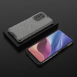 Korinis šarvuotas dėklas su gelio rėmu Xiaomi Redmi K40 Pro+ / K40 Pro / K40 / Poco F3 juodas