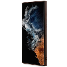 Guess 4G Collection odinis metalinis logotipas MagSafe dėklas, skirtas Samsung Galaxy S24 Ultra - rudas