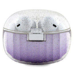 Guess Glitter Gradient TWS Bluetooth ausinės su prijungimo stotele – violetinės spalvos
