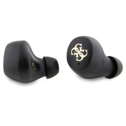 TWS Guess 4G Metalinės Bluetooth ausinės su ENC prijungimo stotele - rudos spalvos