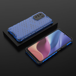Korinis šarvuotas dėklas su gelio rėmu Xiaomi Redmi K40 Pro+ / K40 Pro / K40 / Poco F3 mėlynas