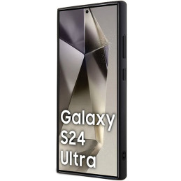 Karl Lagerfeld Rhinestone metalo logotipo dėklas, skirtas Samsung Galaxy S24 Ultra - juodas